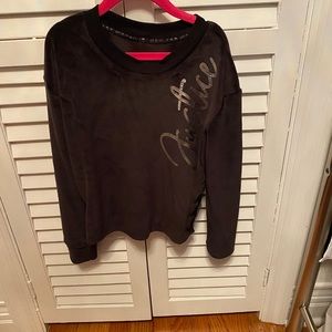 Girls black velvet sweatshirt